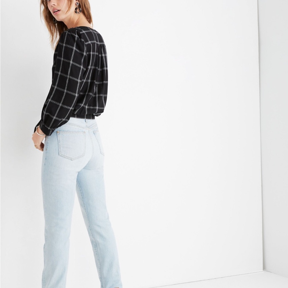 madewell | wrap top - windowpane - Picture 4 of 9